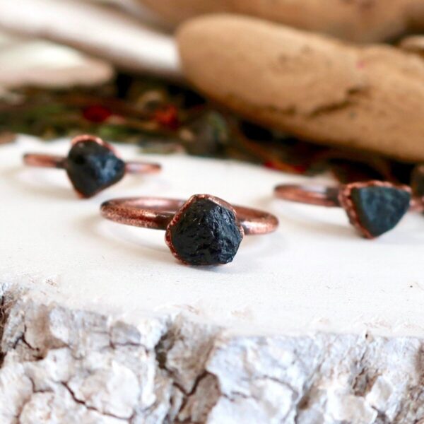 Product Image: Raw Black Tourmaline Ring | Copper