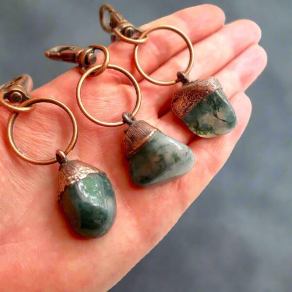 Product Image: Moss Agate Keychain | Copper