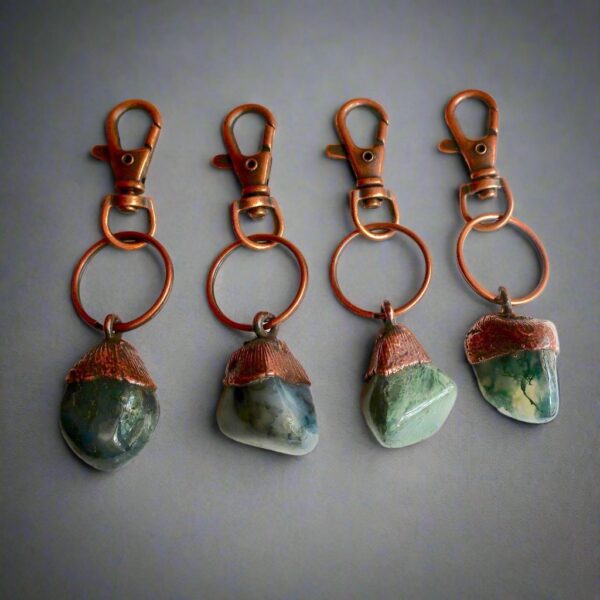 Product Image: Moss Agate Keychain | Copper