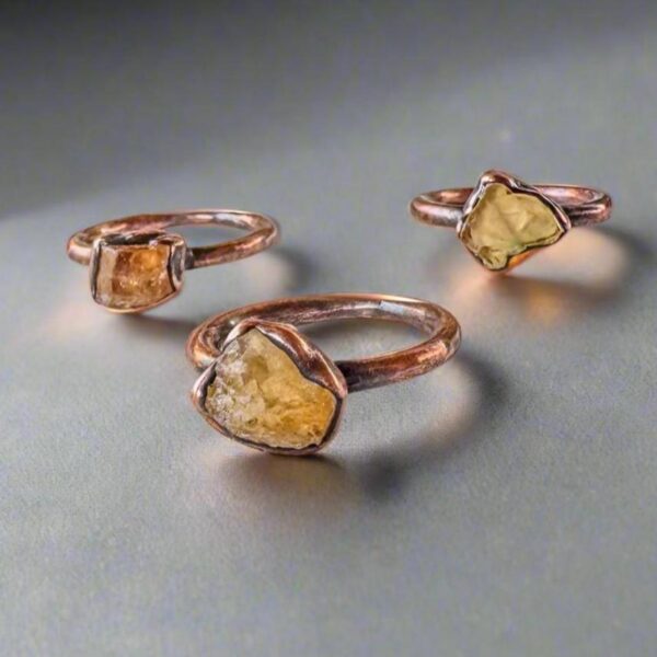 Product Image: Raw Golden Topaz Ring | Imperial Topaz Ring | Copper