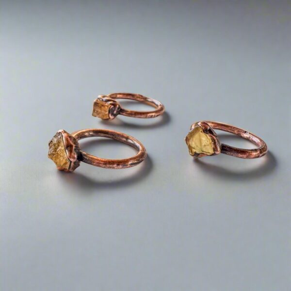 Product Image: Raw Golden Topaz Ring | Imperial Topaz Ring | Copper