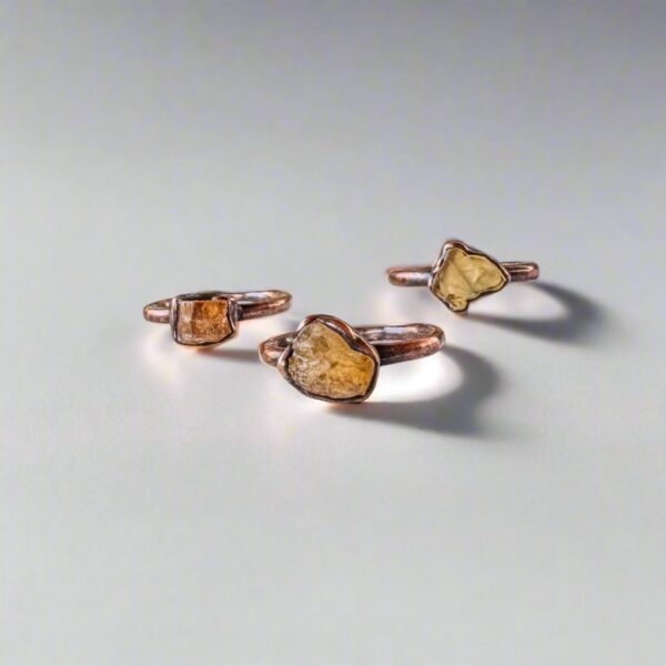 Product Image: Raw Golden Topaz Ring | Imperial Topaz Ring | Copper