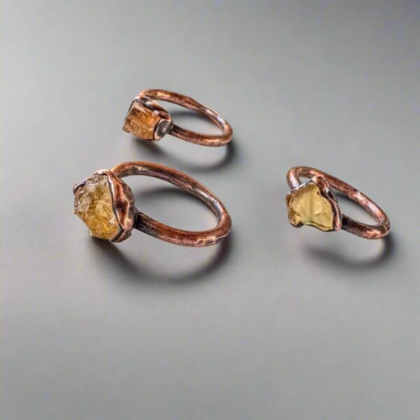 Product Image: Raw Golden Topaz Ring | Imperial Topaz Ring | Copper