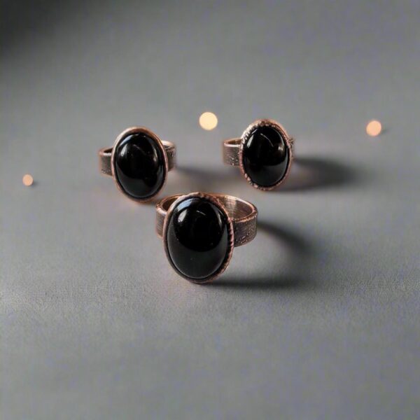 Product Image: Bold Onyx Statement Ring | Copper