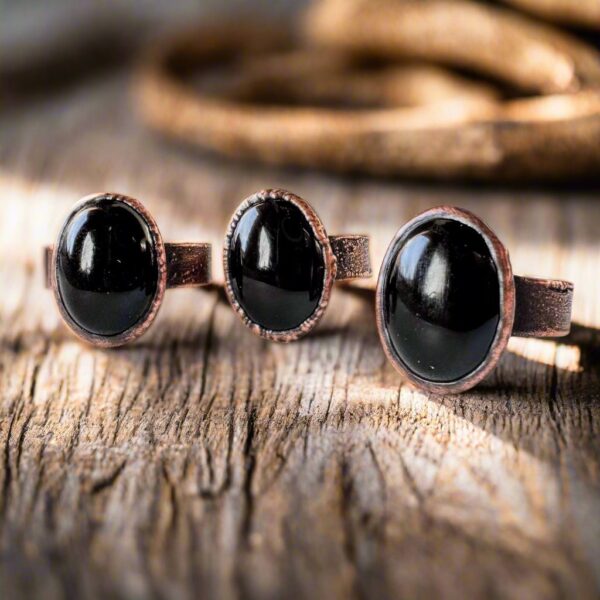 Product Image: Bold Onyx Statement Ring | Copper