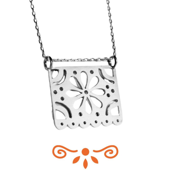 Product Image: Papel Picado Silver Necklace