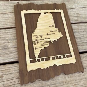 Product Image: Ski Maine – Wood Map of Maine Ski Areas with Custom Engraving