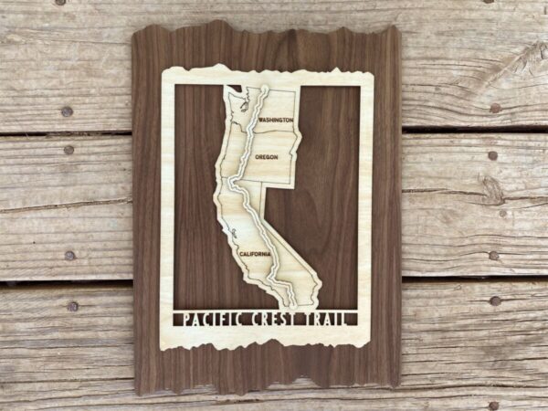 Product Image: Pacific Crest Trail Map – Wood cut map of PCT Gift for Hikers