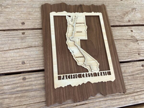 Product Image: Pacific Crest Trail Map – Wood cut map of PCT Gift for Hikers