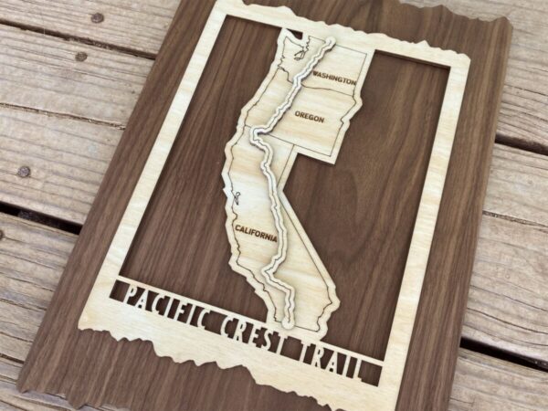 Product Image: Pacific Crest Trail Map – Wood cut map of PCT Gift for Hikers