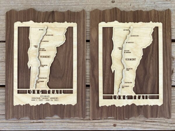 Product Image: Vermont Long Trail Map – Wood cut map of Long Trail Gift for Hikers