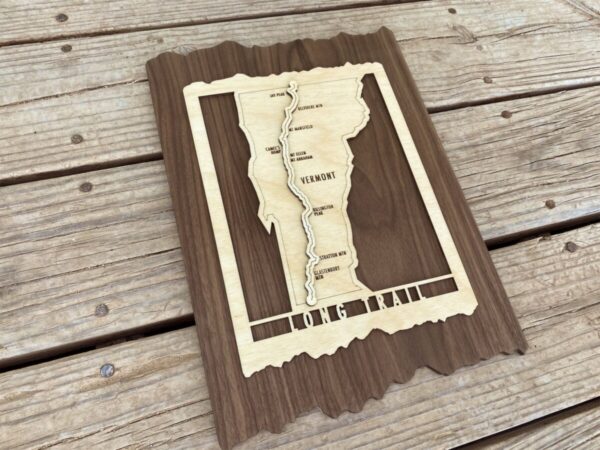 Product Image: Vermont Long Trail Map – Wood cut map of Long Trail Gift for Hikers