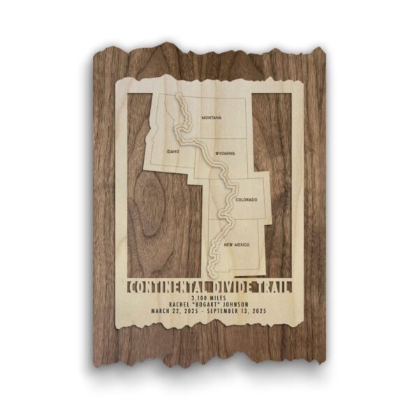 Product Image: Continental Divide Trail Map – Wood Wall Map Gift for Hikers