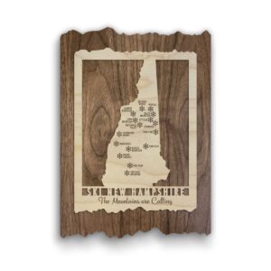 Product Image: Ski New Hampshire – Wood Map of New Hampshire Ski Areas with Custom Engraving