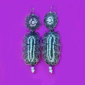 Product Image: Vintage Oaxacan filigree pearl earrings