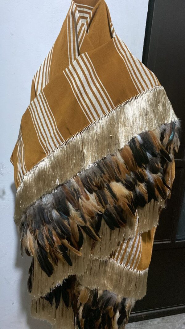 Product Image: Purepecha rebozo with fringe and feathers