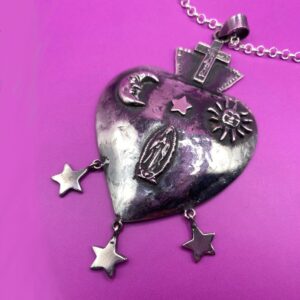 Product Image: Vintage heart silver necklace from Oaxaca