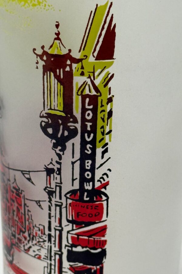Product Image: 1960’S CHINATOWN SAN FRANCISCO MADE IN USA FROSTED HIGH BALL GLASS