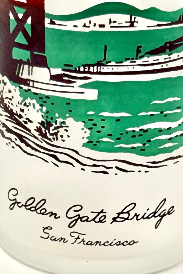 Product Image: 1960’S GOLDEN GATE BRIDGE SAN FRANCISCO MADE IN USA FROSTED HIGH BALL GLASS