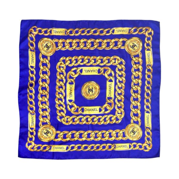 Product Image: 1980’S BOOTLEG CHANEL PRINTED CHAIN SCARF BANDANA