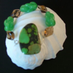 Product Image: Rare Turquoise Surrounded by Vintage Jadeite Beads