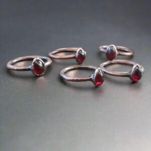 Product Image: Pear-Shaped Garnet Ring in Electroformed Copper Jewelry