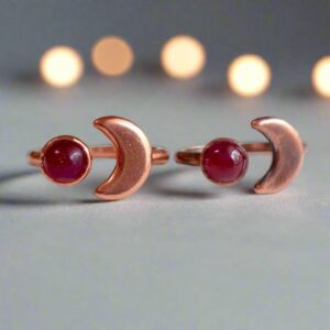 Product Image: Stunning Ruby Eclipse Ring with Unique Copper Moon Design
