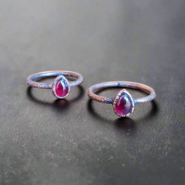 Product Image: Pear-Shaped Garnet Ring in Electroformed Copper Jewelry