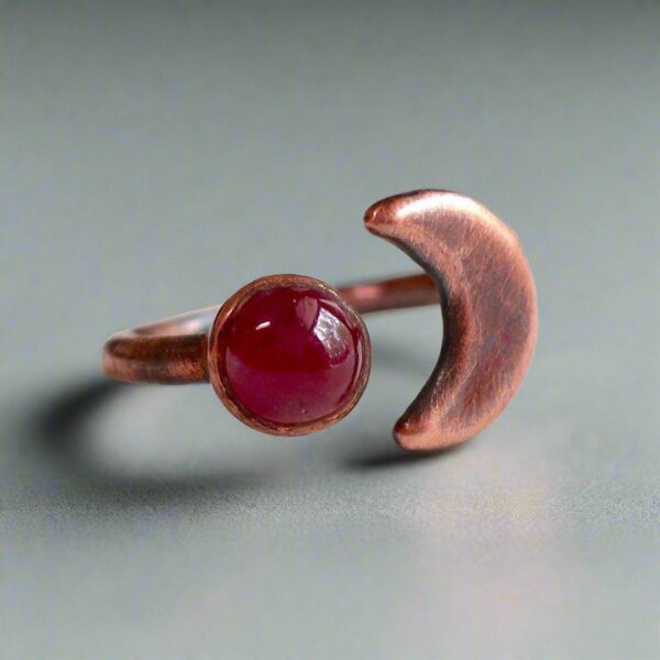 Product Image: Stunning Ruby Eclipse Ring with Unique Copper Moon Design