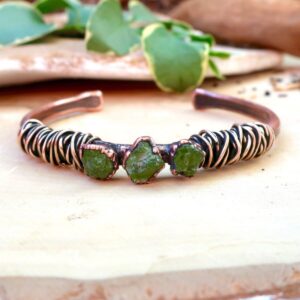 Product Image: Raw Peridot Copper Cuff Bracelet for Growth