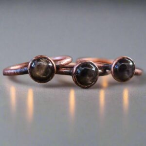 Product Image: Handmade Black Moonstone Ring in Electroformed Copper Jewelry