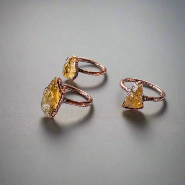 Product Image: Handmade Raw Citrine Ring in Copper for Abundance