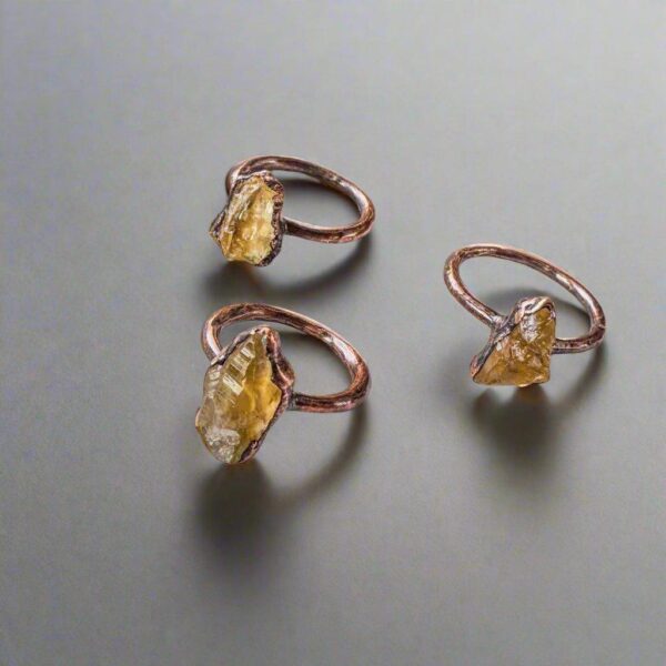 Product Image: Handmade Raw Citrine Ring in Copper for Abundance