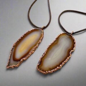 Product Image: Red Agate Natural Stone Necklace with Copper Pendant