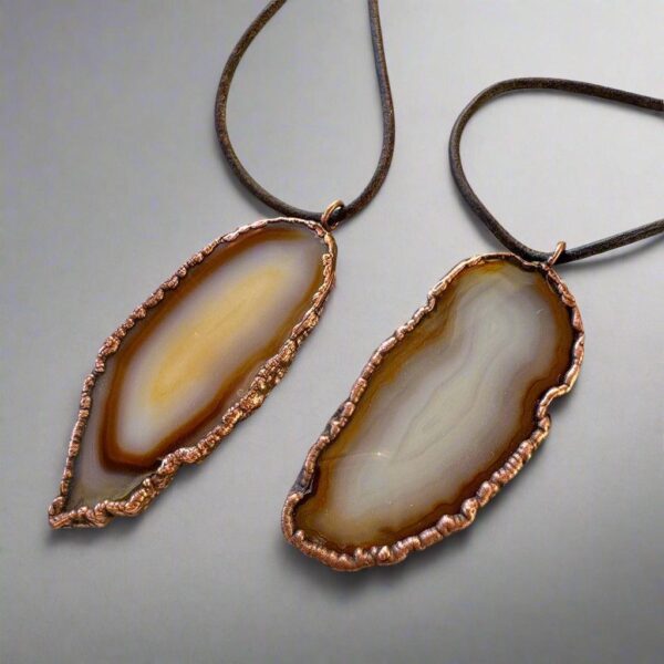 Product Image: Red Agate Natural Stone Necklace with Copper Pendant