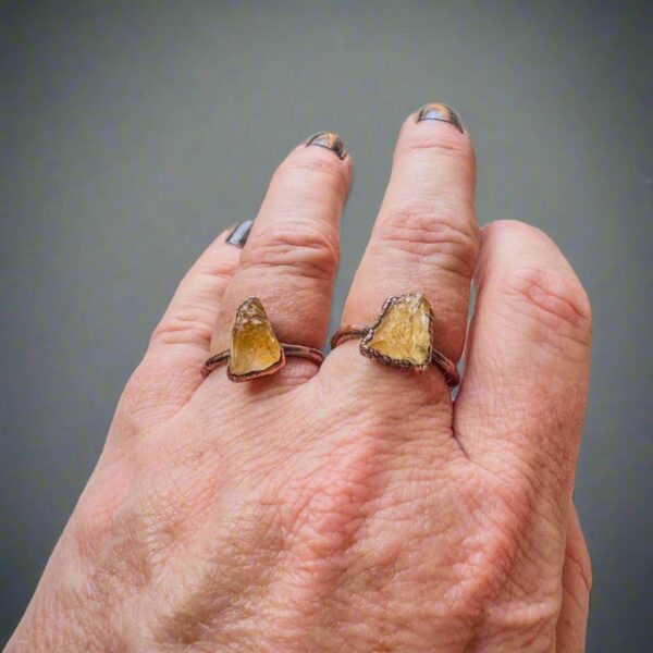 Product Image: Handmade Raw Citrine Ring in Copper for Abundance