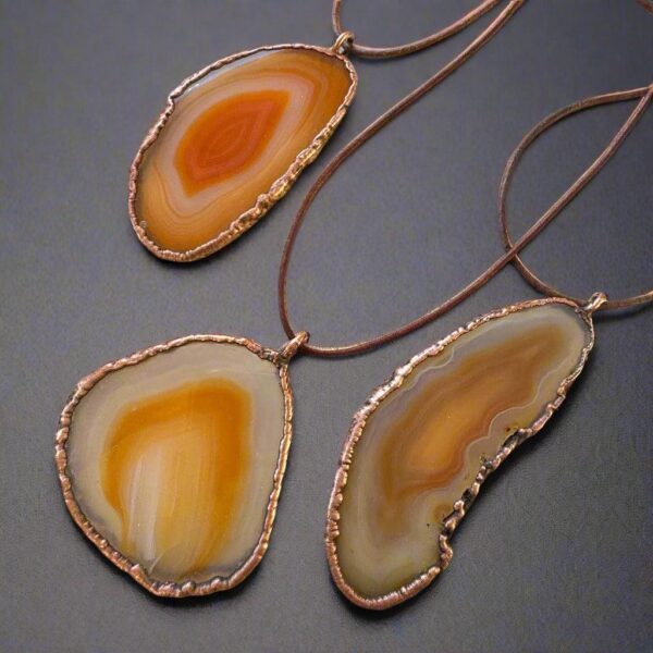 Product Image: Red Agate Slice Necklace | Handmade Boho Copper Jewelry