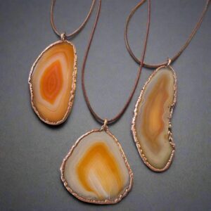 Product Image: Red Agate Slice Necklace | Handmade Boho Copper Jewelry