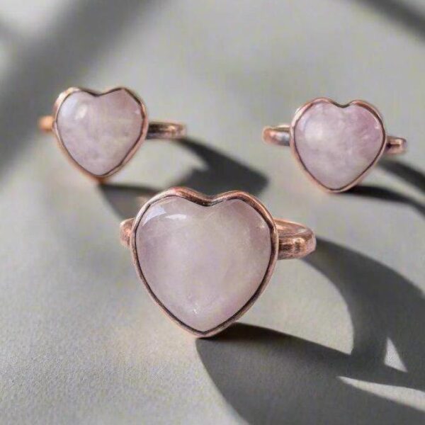 Product Image: Kunzite Heart-Shaped Ring for Unconditional Love and Healing