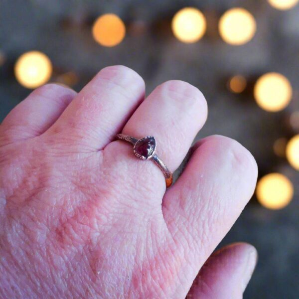 Product Image: Handmade Garnet Birthstone Ring with Copper Band Elegance
