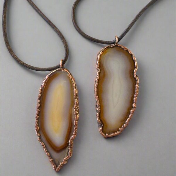 Product Image: Red Agate Natural Stone Necklace with Copper Pendant