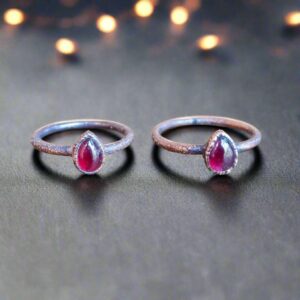 Product Image: Handmade Garnet Birthstone Ring with Copper Band Elegance