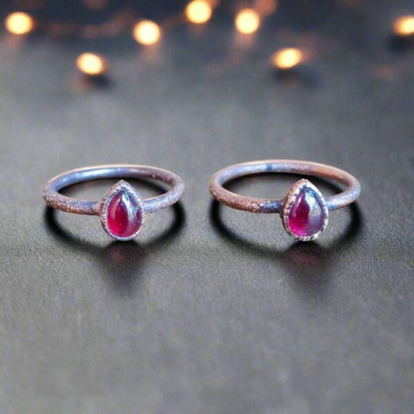 Product Image: Handmade Garnet Birthstone Ring with Copper Band Elegance
