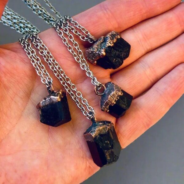 Product Image: Raw Black Tourmaline Mens Necklace for Grounding