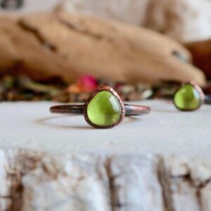 Product Image: Handcrafted Peridot Ring in Copper for Love and Growth