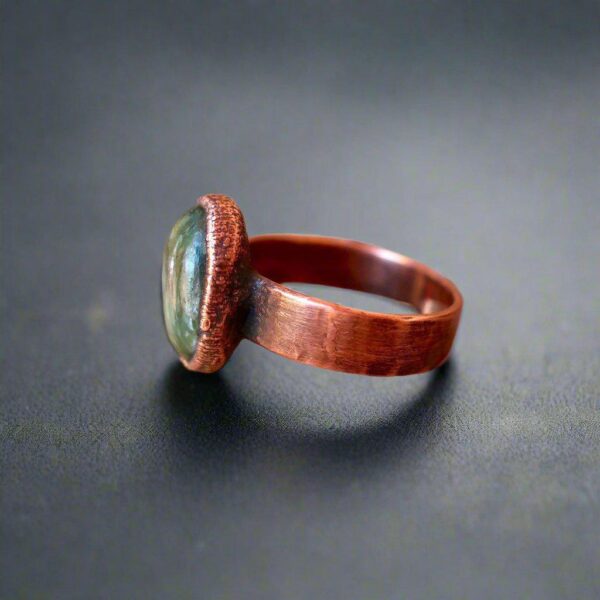 Product Image: Handcrafted Seraphinite Copper Ring for Spiritual Balance