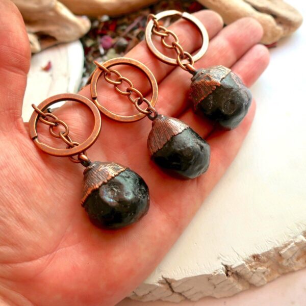 Product Image: Apache Tear Copper Keychain for Healing and Protection