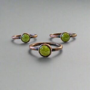 Santa Fe Marketplace Peridot Copper Ring – Handcrafted Talisman for Renewal and Strength Product Image: Peridot Copper Ring – Handcrafted Talisman for Renewal and Strength