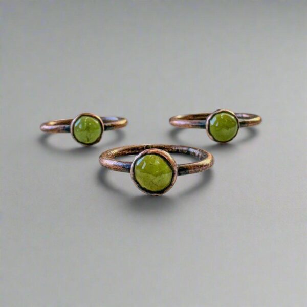 Product Image: Handmade Peridot Ring in Electroformed Copper for Healing