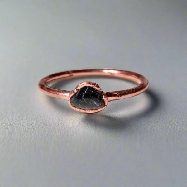 Product Image: Black Tourmaline Stacking Ring for Energy Protection
